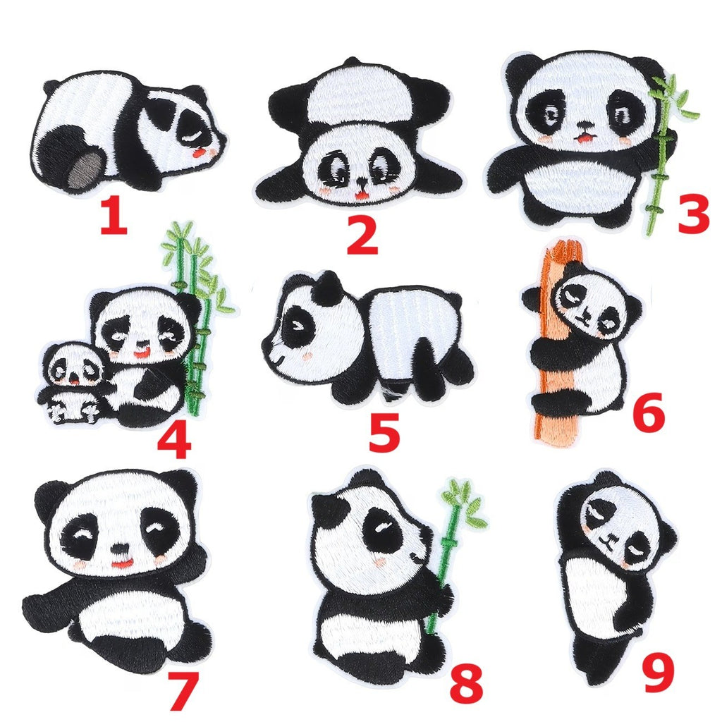 Panda Patch Embroidered Panda Bear Patches Iron on / sew on / glue on - 1