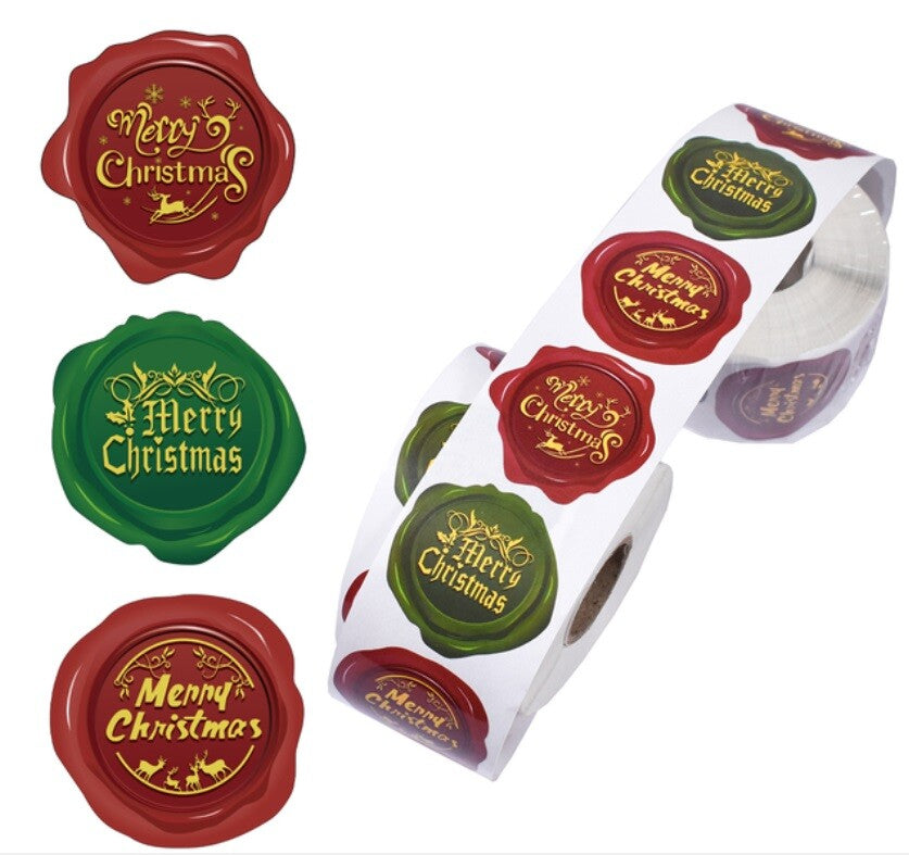 Merry Christmas Happy Xmas Labels Stickers Gift Craft Sticker 4cm