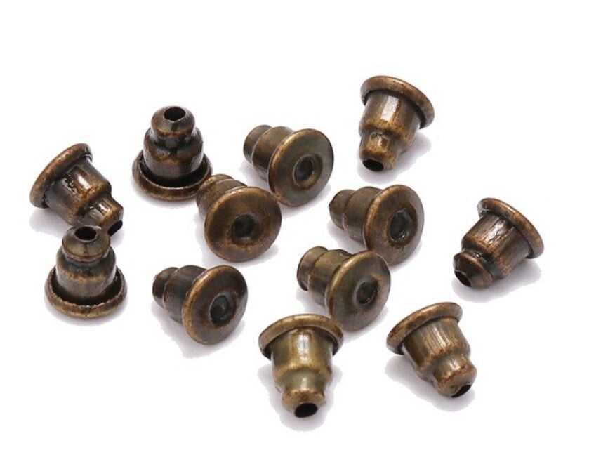 Earring Backs Stopper Craft Replacement Jewellery Spares - Various Quantities - Antique Bronze