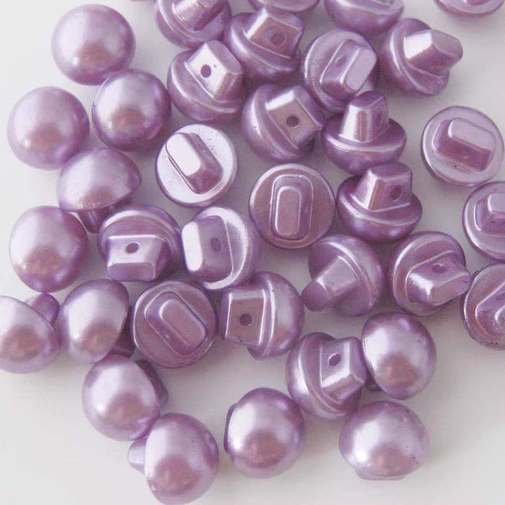 Buttons Half Pearl Shank Mushroom Button Side Shank 10mm - Lilac