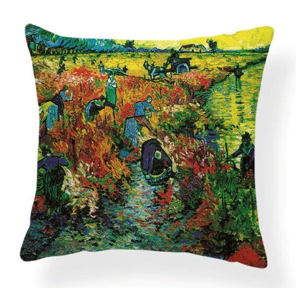 ARTIST VAN GOGH STARRY NIGHT BLOSSOM OIL PAINTING CUSHION COVERS 45x45cm - Field Design 3