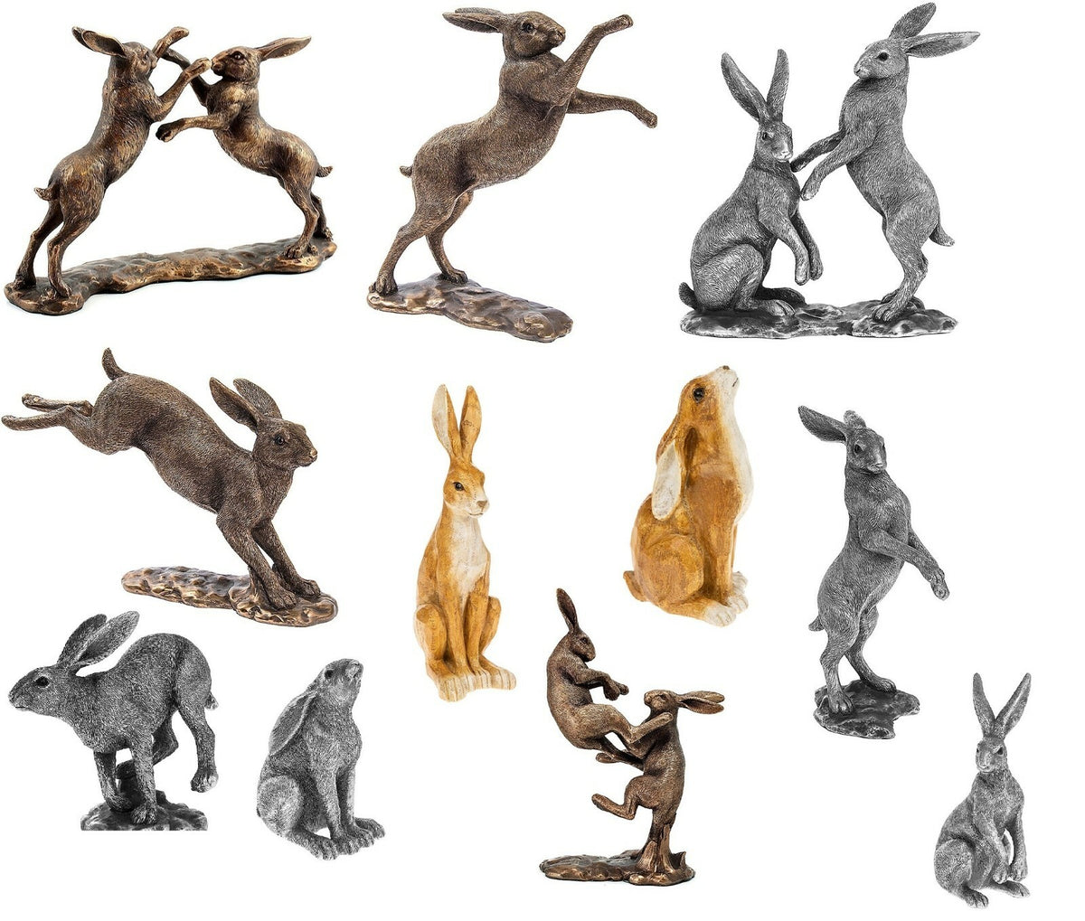 Bronze or Silver Hare Rabbit Wildlife Animal Ornament Gift Leonardo Reflections