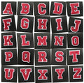 Burgundy Red Letter Patch Patches Iron or Sew on Alphabet Embroidery Customise