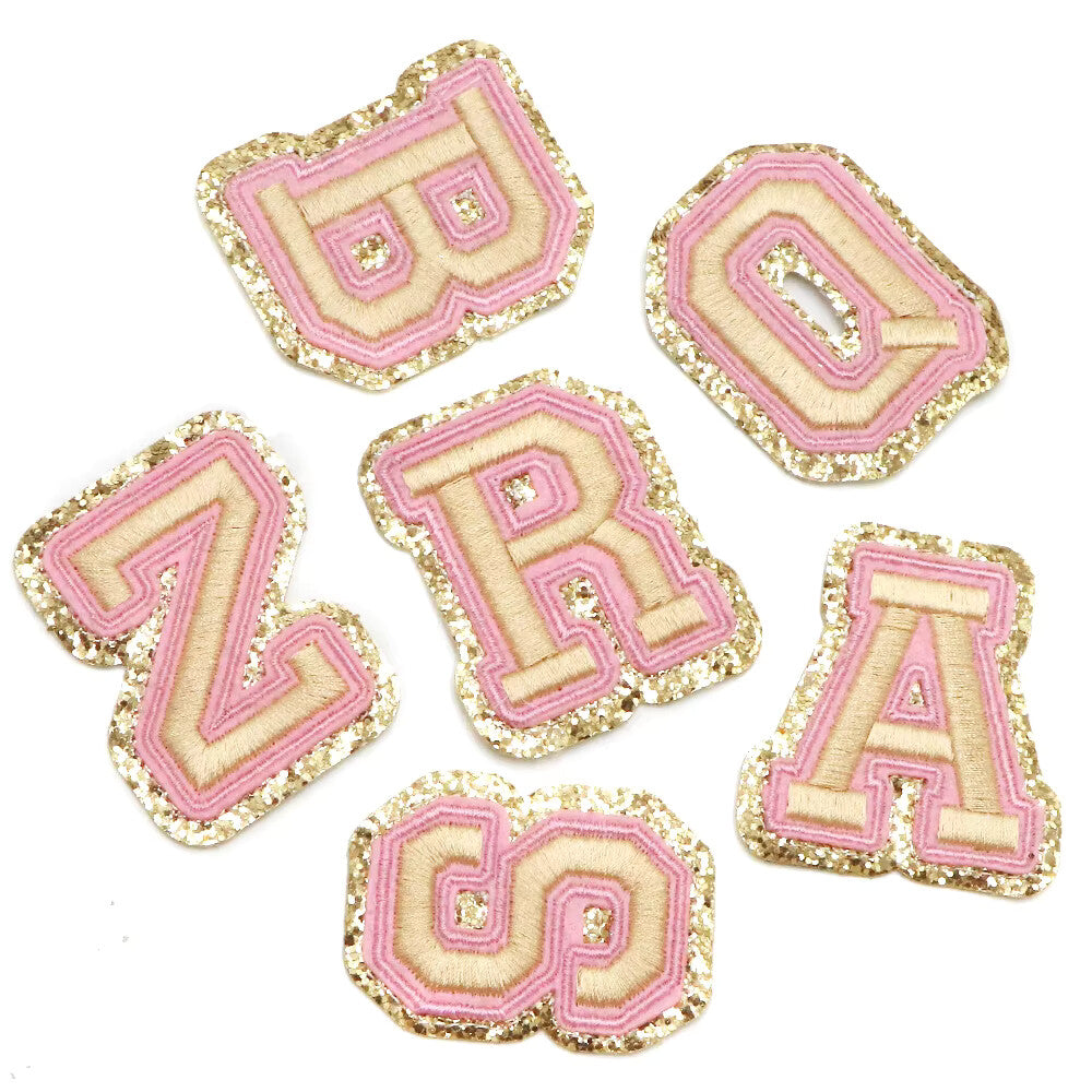 3D Gold & Coloured Patch Embroidered Letter Patches Iron on Alphabet 6cm