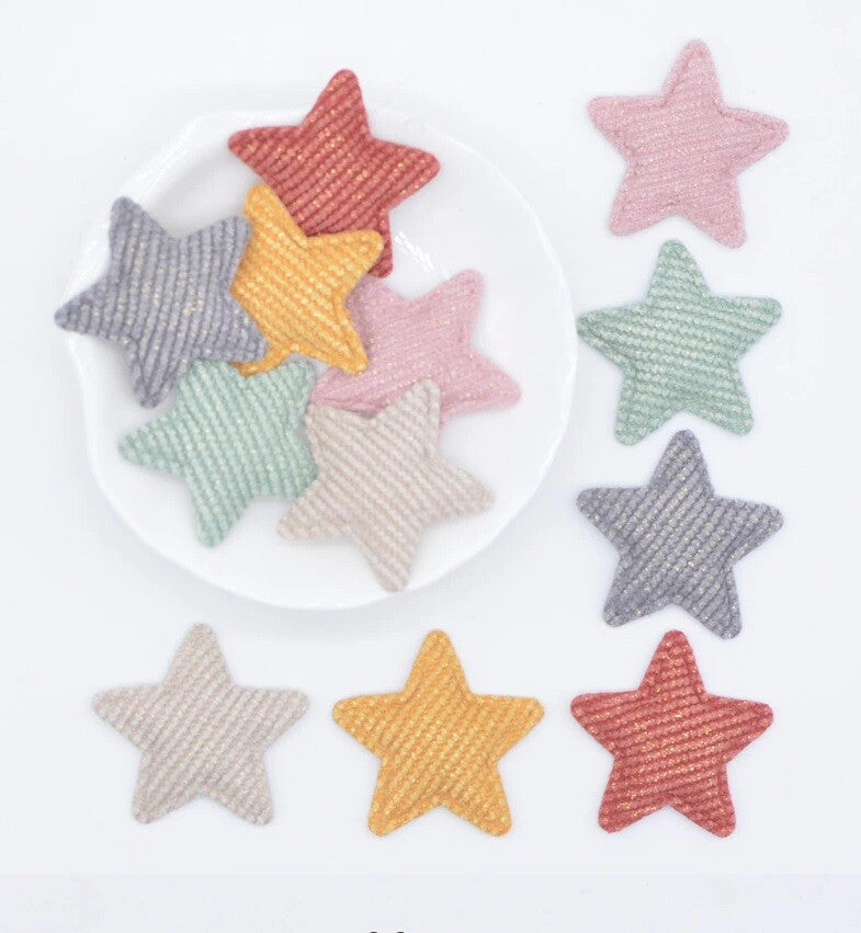 Star Padded Glitter Patch Applique Customise Sew on Patches Customise Clothing