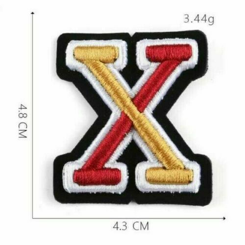 3D Varsity Letter Patch Patches Sew On Embroidered Customise Clothing Alphabet - X