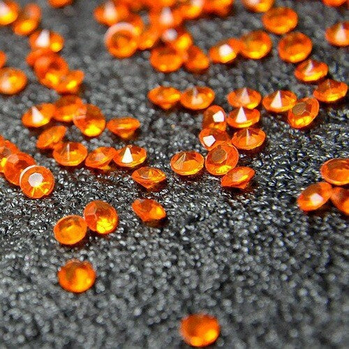 1000 Pieces - Diamond Table Scatter Confetti Gems - 10 Colours - 4mm - Craft - Orange