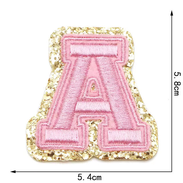 3D Gold & Coloured Patch Embroidered Letter Patches Iron on Alphabet 6cm