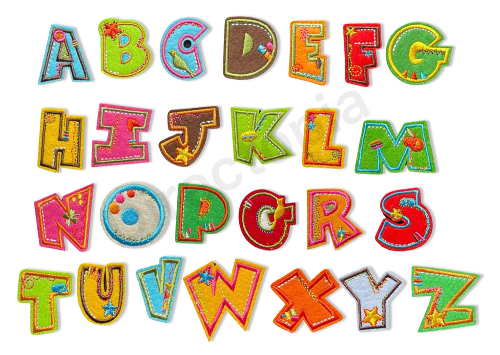 Multicolour Letter Patch Iron on Alphabet Letters Embroidery Customise Clothing