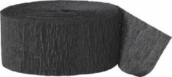 Buy 3 Rolls Crepe Streamer Crepe Paper Party Decoration Streamers 81 ft - Black x 3 rolls