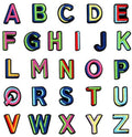 Multicoloured Letter Patch Iron or Sew on Alphabet Embroidery Customise 4.5x4cm