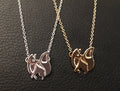 Woodland Fox Pendant Necklace Cute Dog Dainty Unique Silver Gold & Gift Bag