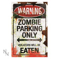 Metal Zombie Parking Sign 'Violators Will Be Eaten' Home Wall Fence Art 43x18cm