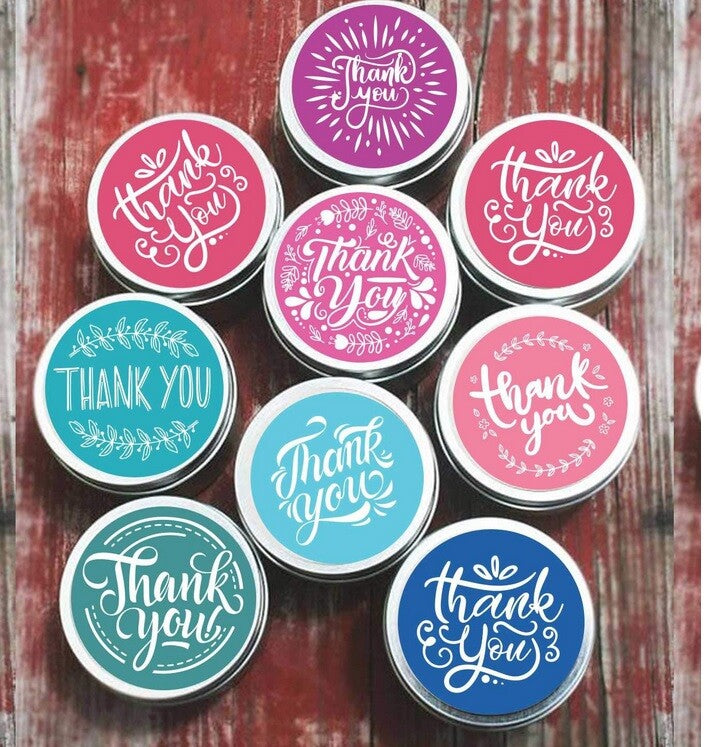 Round Labels 'Thank You' Wedding Party Scrapbook Gift Craft Food Stickers 2.5cm