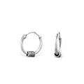 925 Sterling Silver Hoop Bali Indonesian 1.2x10mm Earrings & Gift Box #9