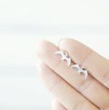 Tiny Dinosaur Stud Earrings Gold & Silver T-Rex Velociraptor & Gift Box - Pterodactyl