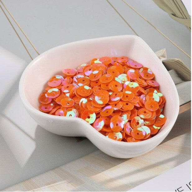 550 / 1200 Round 5mm Loose Sequin Sewing Trim Costume Sequins Craft - 36 COLOURS - AB Orange