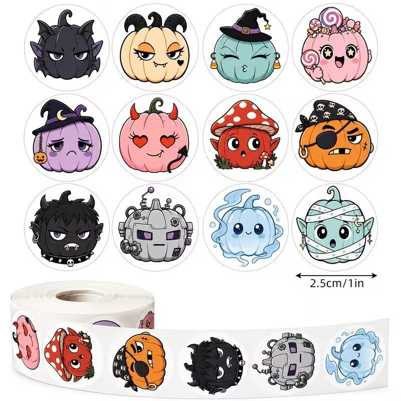 Halloween Cartoon Anime Pumpkin Peel & Stick Labels Stickers Gift Sticker