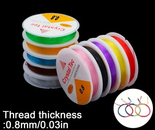 0.8mm Coloured Elastic Stretchy Beading Thread Nylon Jewellery Bead Stretch Cord