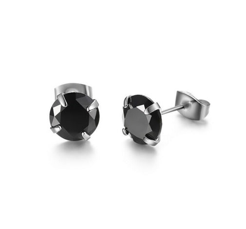 CZ Cubic Zirconia Crystal Cute 8mm Stud Earrings Prom Party 7 Colours & Gift Bag