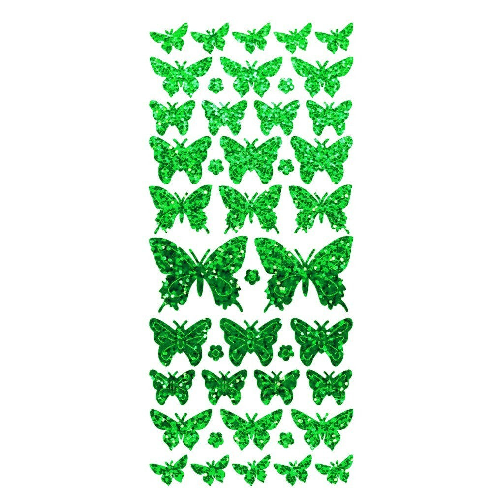 Butterfly Diamond Sparkle Peel Off Sticker Butterflies Craft Stickers - Green