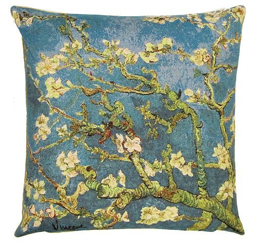 Artist Van Gogh Starry Night Sunflowers Tapestry Cushion Covers 14"x14" - Almond Blossoms