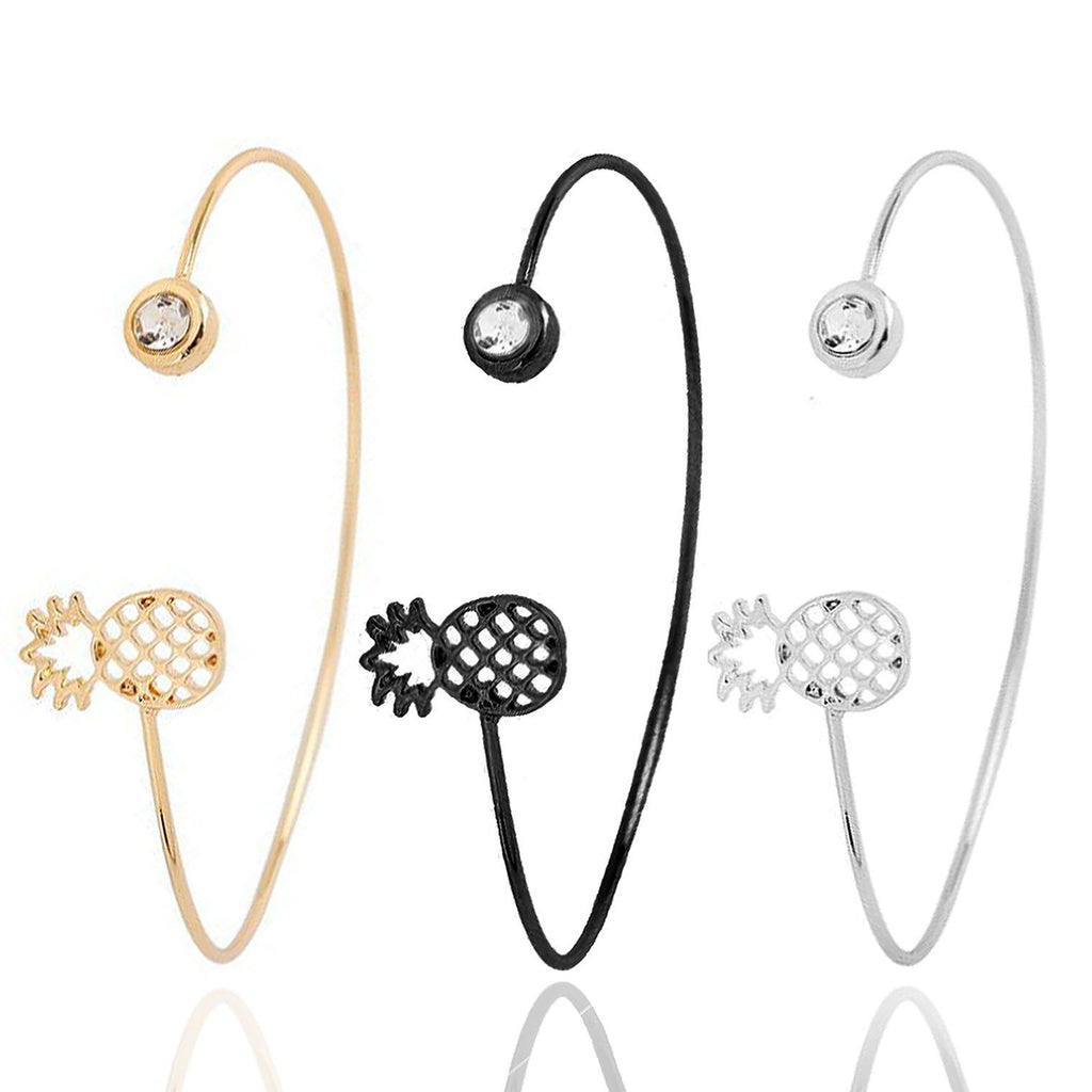 Minimalist Pineapple Bangle Fruit Bracelet Crystal Jewellery