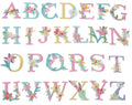 Flower Letter Patch Iron on or Sew on Alphabet Embroidery Clothing Patches