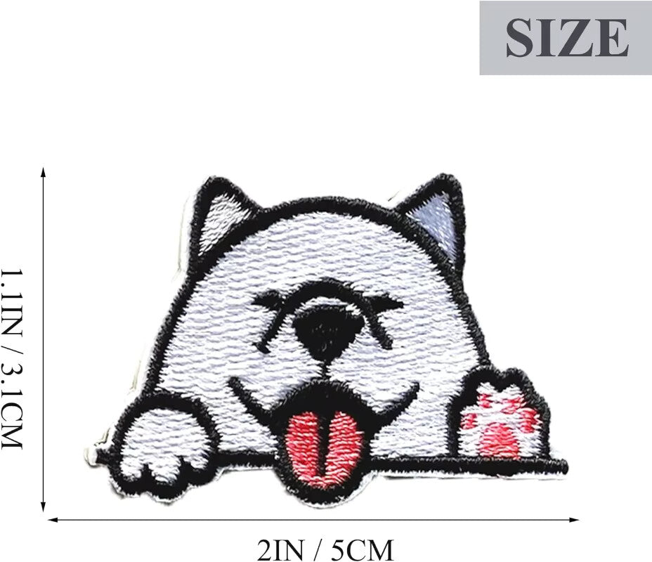 Dog Patch Embroidered Patches Puppy Pooch Iron on Applique Customise Clothing
