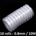 10m Colour Elastic Stretchy Thread Beading Cord String Jewellery Bracelet Making - 10 Pack of Clear