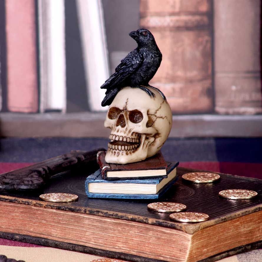 Raven Crow Black Bird Ornament Gothic Edgar Allan Poe Figurine Boxed Gift