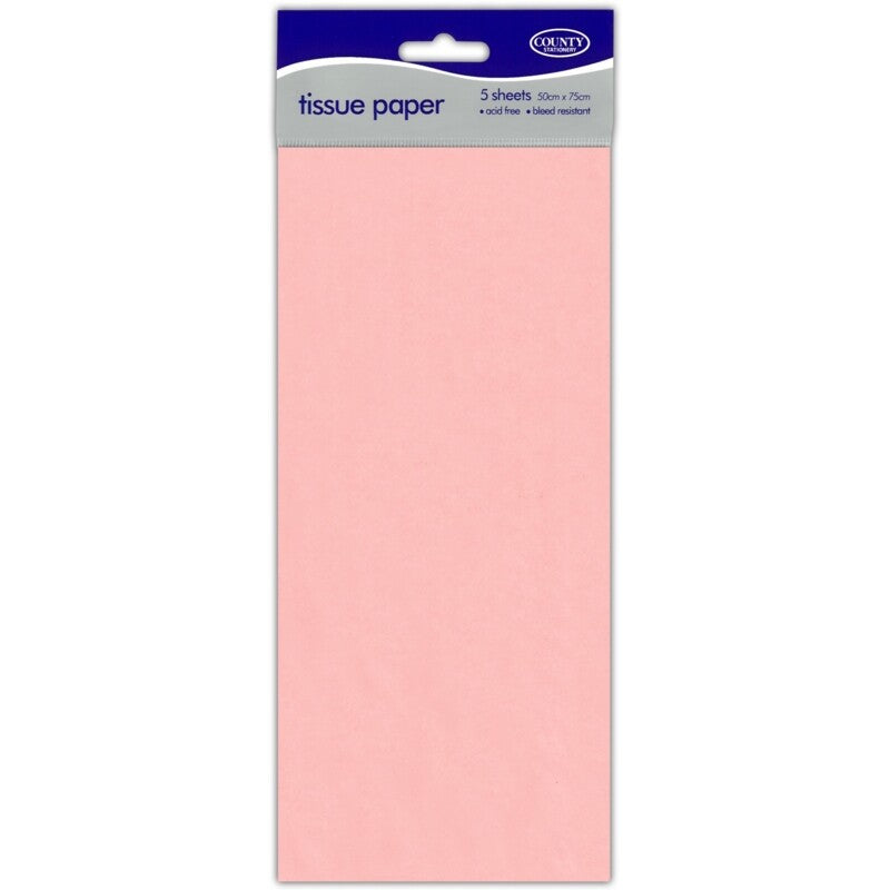Large 5 Sheets Tissue Paper High Quality Acid Free 50cm x 75cm Craft Wrap Gift - Pink