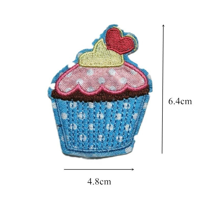 Cupcake Embroidery Patch Cake Patches Iron on / Sew / Glue Embroidered Cakes - 3