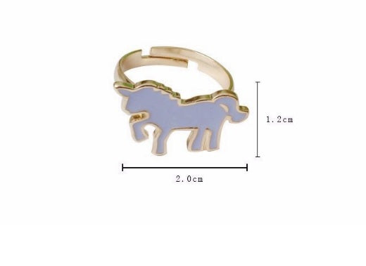 Unicorn Horse Ring Adjustable Kawaii Cute Lilac Purple - Includes Mini Gift Box