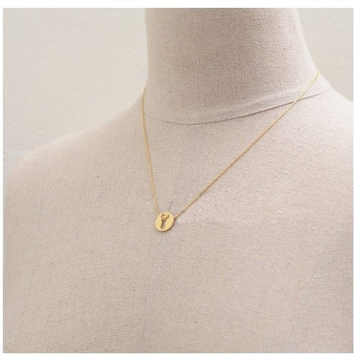Round Hollow Minimalist Deer Stag Head Pendant Necklace & Gift Bag