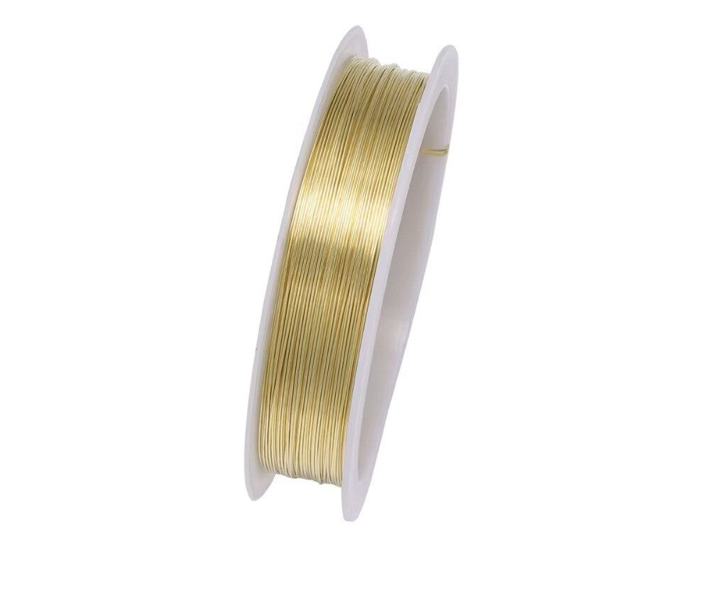 Silver Gold Copper Plated Beading Wire Jewellery Making Supplies 0.3mm 0.4mm - Gold