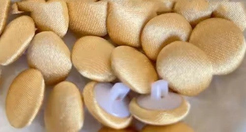 Coloured Buttons Fabric Cloth Covered Button Satin Round Sewing 11mm / 1.1cm - Gold