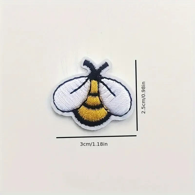 10 x Bee Iron On Patches Bumble Bee Iron On Patches Embroidered Patch - 10 Pack