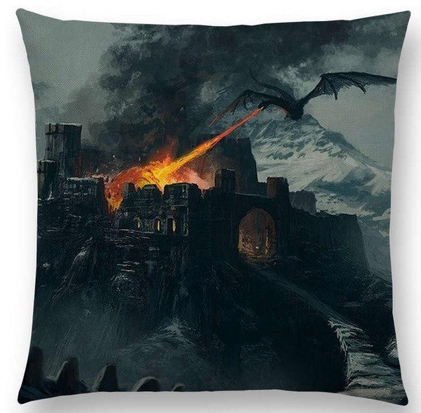 Dragon Cushion Cover Fantasy Mystical Magic Dragon Cushions 18" x 18" - 12