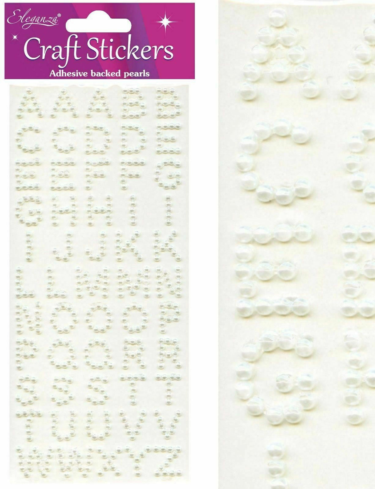 Self Adhesive Glitter Diamante Letters Number Alphabet Stickers Peel Off - Alphabet Pearl