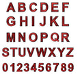 Red Letter Patch Iron or Sew on Alphabet Numbers Embroidery Customise 4.5cm Tall