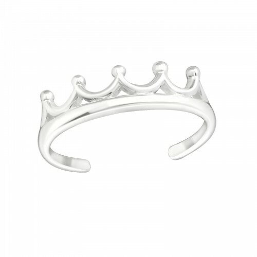 925 Sterling Silver Adjustable Midi Ring Finger Stackable Toe Ring Jewellery #2 - Crown