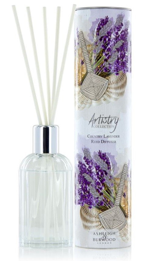 Ashleigh & Burwood Artistry Collection Reed Diffuser 200ml Gift Set Boxed - Country Lavender Diffuser 200ml