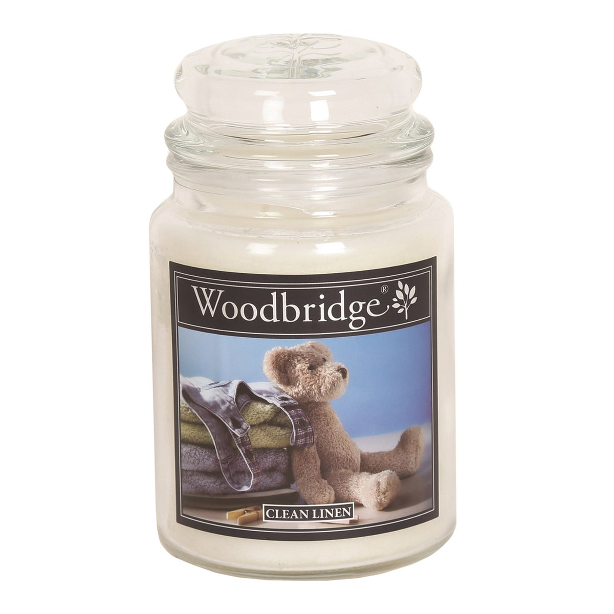 Woodbridge Candle - Double Wick Large Jar Candle 130 Hours Burn Time - Clean Linen