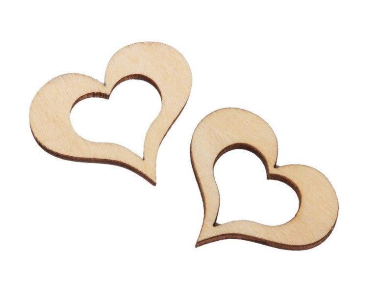 Wood Hollow Wooden Heart Rustic Wedding Scrapbook Craft Decoration Hearts