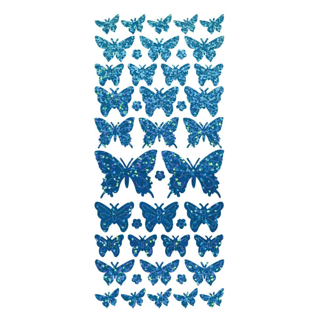 Butterfly Diamond Sparkle Peel Off Sticker Butterflies Craft Stickers - Light Blue