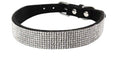 Suede Rhinestone Dog Collar Diamante Puppy Yorkie Teacup Chihuahua & Upwards - Black