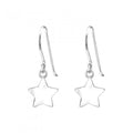 925 Sterling Silver Star Drop 9x9mm Earrings & Gift Box #5