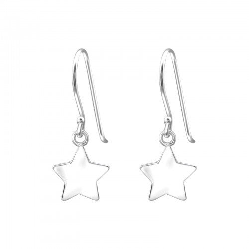 925 Sterling Silver Star Drop 9x9mm Earrings & Gift Box #5